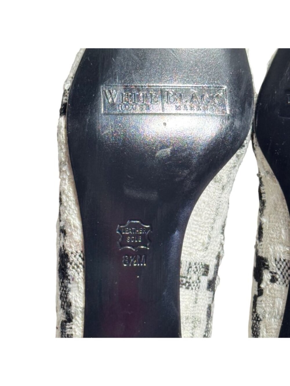 White House Black Market Sawyer Tweed Heels With Bow Accent Size 8 1/2M - Picture 9 of 11